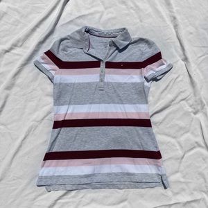 Tommy Hilfiger Striped Polo Gray